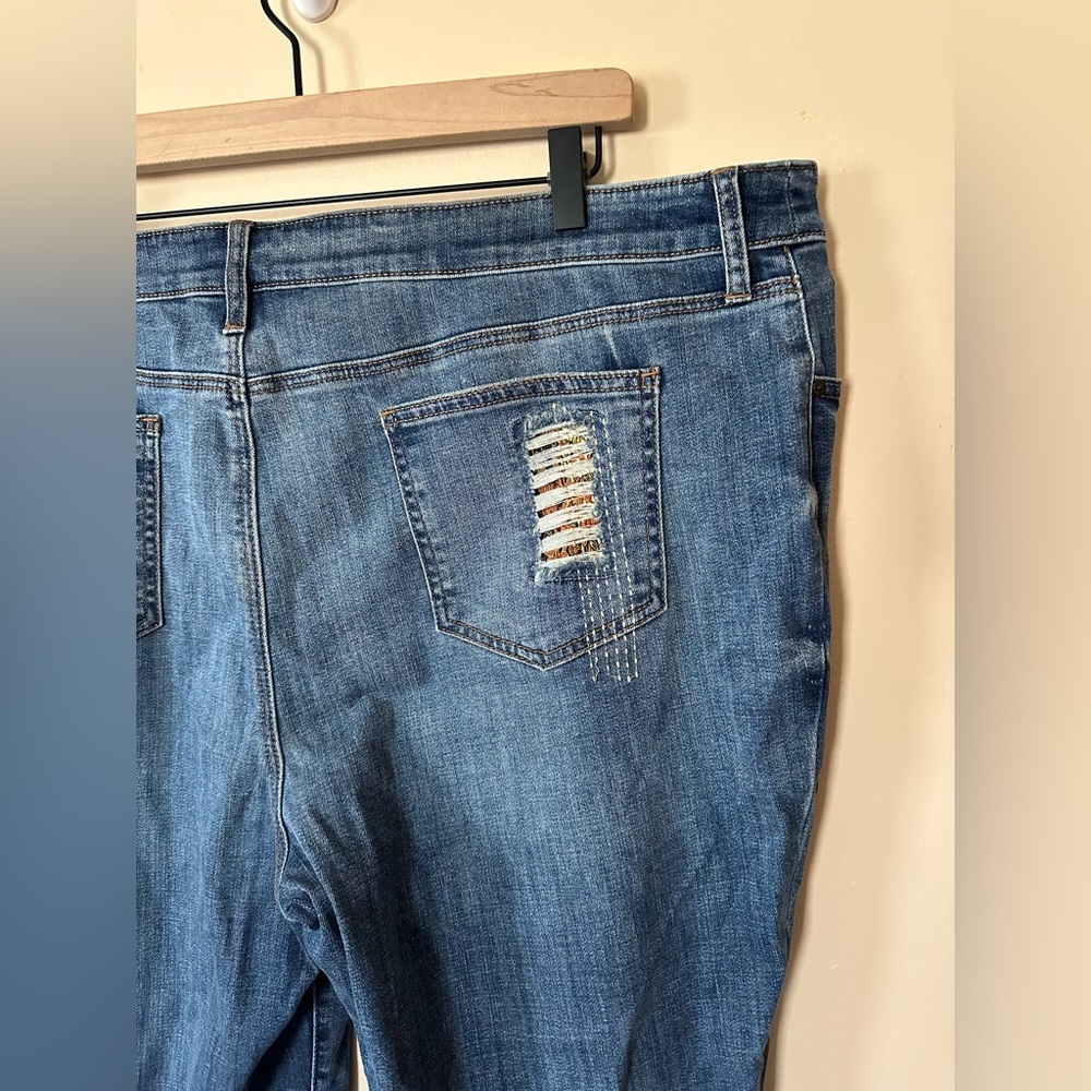 Chico's Patchwork Girlfriend Ankle Jeans Size 20r - image 7